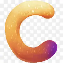 手绘卡通黄色字母