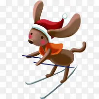 动画滑雪圣诞季背景