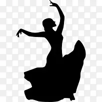 女性的弗拉门戈舞蹈家图标
