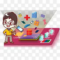 手绘医疗礼物元素