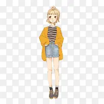 卡通丸子头女孩