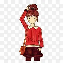 可爱卡通女孩