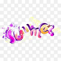 summer夏天彩色艺术字