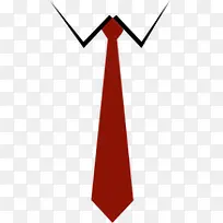 简单线条红色领带