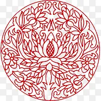 红色线条花纹包装