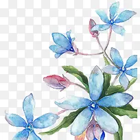 彩绘蓝花装饰素材