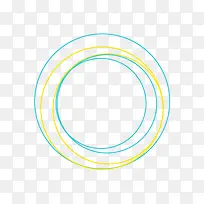 蓝黄线条圆形