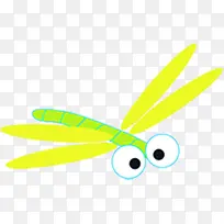可爱卡通手绘黄色蜻蜓