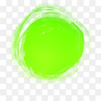 手绘绿色圆形抽象造型