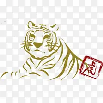 老虎绘画图