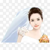 白色婚纱新娘立绘人物