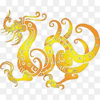 黄色中国风渐变龙纹装饰