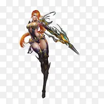 黄色清新长发游戏美女
