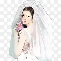 婚纱捧花美女