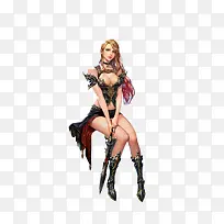 手绘露乳性感淑女人物