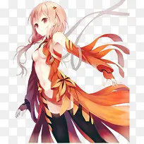 卡通立绘红色衣服女孩