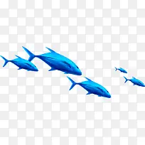 蓝色鱼漂浮