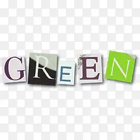 绿色创意立体设计字母