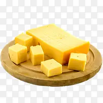 圆形菜板上的奶酪