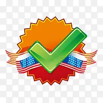 齿轮形打勾创意标签