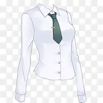 白色衬衫绿色领带
