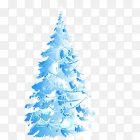 蓝色温情暖冬树木