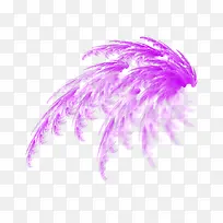 紫色手绘羽毛