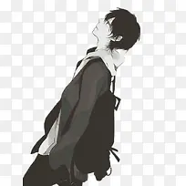 黑色后倾姿势男子