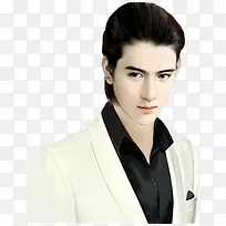 手绘背发男子