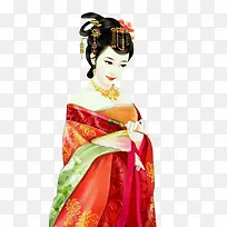 害羞的宫妃手绘古风
