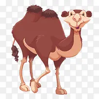 矢量卡通动物红色骆驼