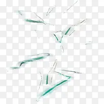 破碎的绿色玻璃