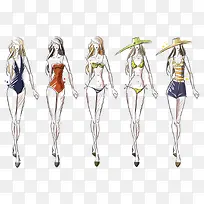手绘性感美女
