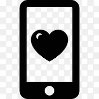 手机与心脏图标