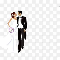 手绘卡通婚礼人物装饰