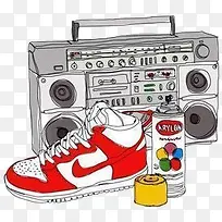 老式收音机鞋子