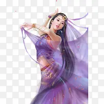 精美舞蹈女孩手绘