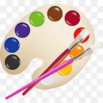 手绘调色板画笔元素