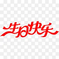 生日快乐红色艺术字