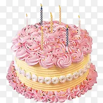 粉红生日蛋糕