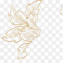 手绘棕色线条花纹