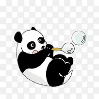 吹泡泡的小熊猫
