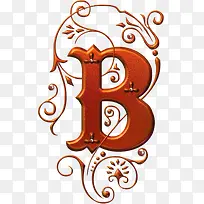 欧式花纹B创意字母设计