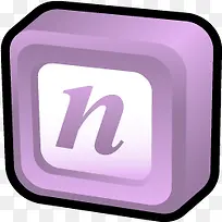 方形紫色字母n电脑图标