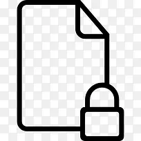 锁定文件的安全接口符号中风图标