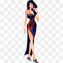 矢量手绘性感美女