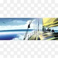 企业文化大船背景banner