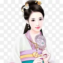 紫衣清秀女子古风典雅