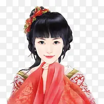 红衣女子免抠图片立绘