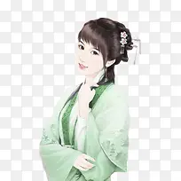 缕头发女子古风立绘